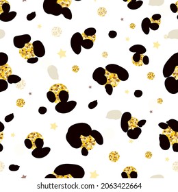 Shining leopard seamless fabric design pattern