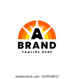 Shining Letter A for your brand business