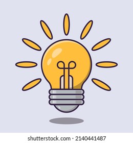 shining light bulb cartoon illustration