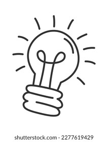 Leuchtendes Glühbirne flaches Symbol Neue Idee. Vektorgrafik