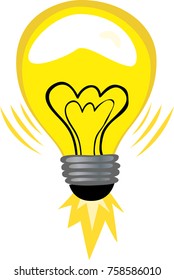 Shining light bulb icon