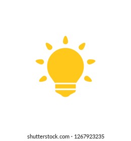 Shining light bulb icon, vector