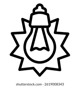 Shining light bulb line icon, electrical service concept. Vector graphics. Shiny lightbulb lamp sign on white background, style mobile or design