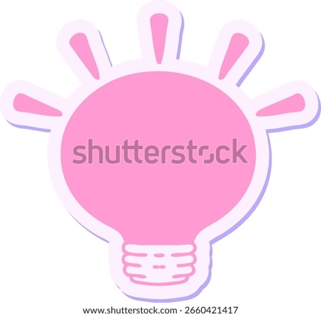 shining light bulb sticker in bright neon color