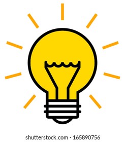Shining light bulb vector icon