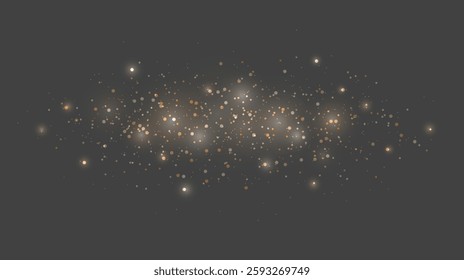 Shining light effect with bright particles. Abstract light particle elements. Glitter dust background vector design