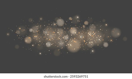 Shining light effect with bright particles. Abstract light particle elements. Glitter dust background vector design