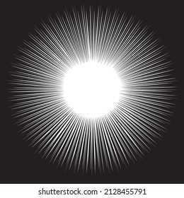 Efecto luminoso Material gráfico de dibujos animados Línea de velocidad Línea concentrada, radiación, relámpago, fondo negro y blanco