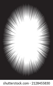 Shining light effect Cartoon graphic material Speed line Concentrated line, radiation, lightning flash, black and white background