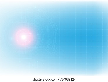 Shining light on blue circuit board background