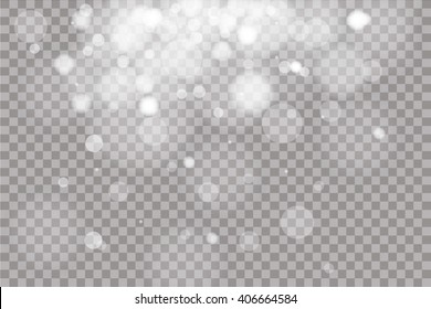 Shining light, stars, particles, energy in transparent background