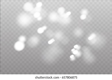 Shining light, stars, particles, energy in transparent background