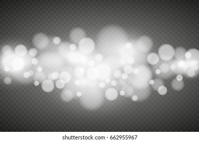 Shining light, stars, particles, energy in transparent background