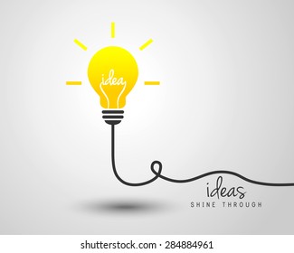 Shining lightbulb as idea concept