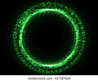 Shining lights abstract circle. Bright round frame. Vector abstract background.