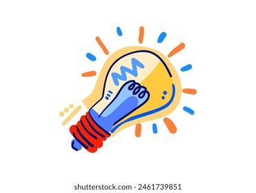 shining lights.abstract decorative.Hand drawn style. Symbol of creativity, innovation, inspiration, discovery and ideas. Vector