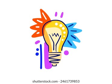 shining lights.abstract decorative.Hand drawn style. Symbol of creativity, innovation, inspiration, discovery and ideas. Vector