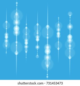Shining line with light effects. Isolated on blue background. Vector illustration, eps 10.