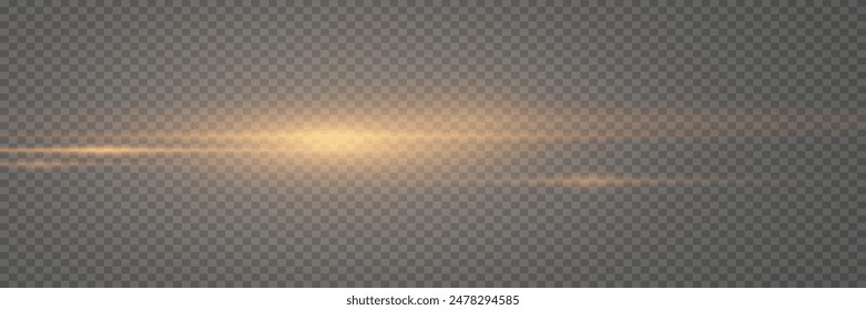 Shining line, particles and sparkles with glare effect. Transparent light and flash.