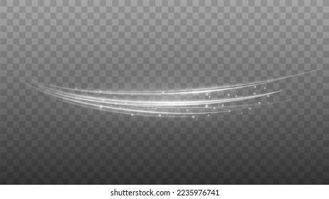 Shining lines. Glowing Trail Wave Vector Light Effect. Vector illustration