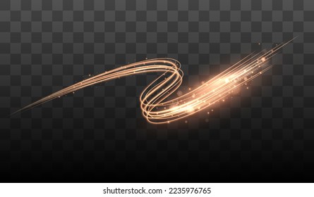 Shining lines. Glowing Trail Wave Vector Light Effect. Vector illustration