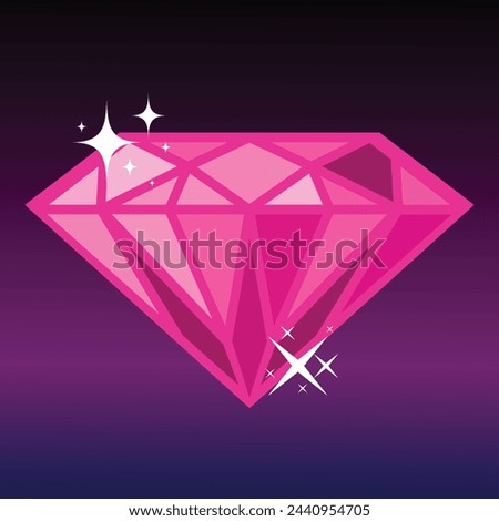 shining luxury pink diamond vector illustration