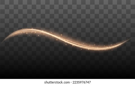 Shining Magic Lines. Glowing Trail Wave Vector Light Effect. Vector illustration