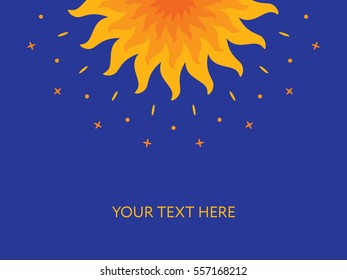 Shining magic sun mandala. Vector illustration banner, cover, poster, card