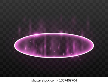 Shining magical ring. Isolated on black transparent background, vector illustration, eps 10.