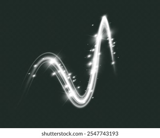 Brillantes líneas de luz onduladas mágicas. Plantillas de Elementos mágicos para la ilustración.	