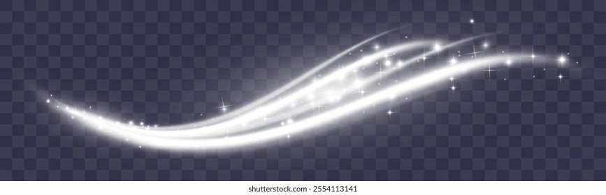 Shining magical wavy light lines. Magical elements templates for illustration.