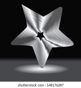 shining metal star. vector illustration