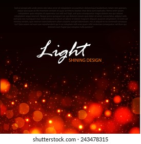 Shining modern bokeh banner. Vector illustration