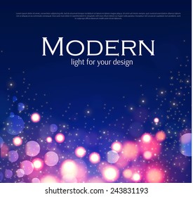 Shining modern bokeh banner. Vector illustration