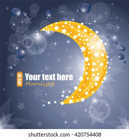  Shining moon, design, vector illustration, contain clipping mask, eps-10