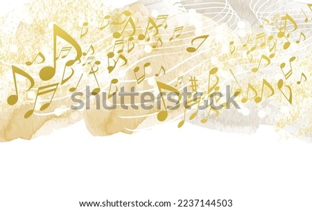 Shining musical notes sheet music background illustration