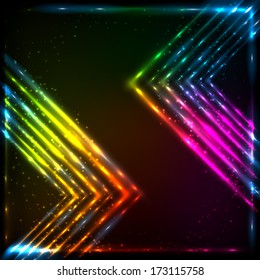 Shining neon corners abstract vector background