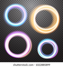 Shining neon light effect design element. Vector illustration