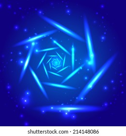 Shining neon lights spiral vector abstract background. Winter background. Vector. EPS 10.
