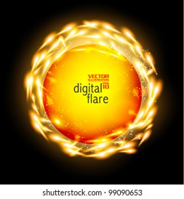 shining neon sparkles frame design