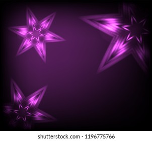 Shining neon star. Bright background for your design. Vector illustration.