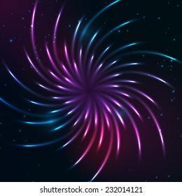 Shining neon vector swirl