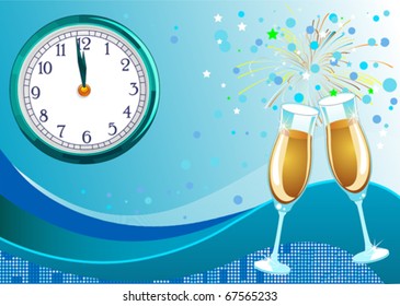 Brillante fondo vectorial de celebración de Año Nuevo