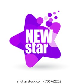 Shining NEW STAR logo design. Vector illustration.
