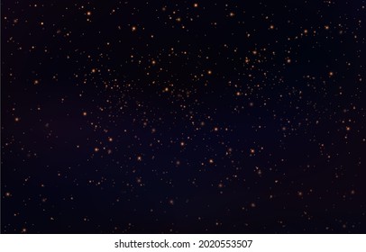 Shining Night Starry Sky Png, Dark Space Background With Stars. Stars Or Stardust In Deep Universe, Galaxy. Vector Illustration Isolated On Transparent Background.