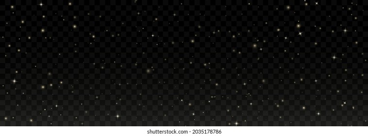 Shining Night Starry Sky Png, Dark Space Background With Stars. Stars Or Stardust In Deep Universe, Galaxy. Vector Illustration Isolated On Transparent Background.