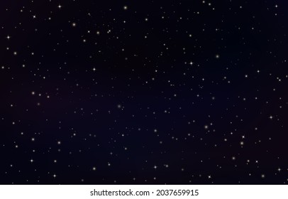 Shining Night Starry Sky Png, Dark Space Background With Stars. Stars Or Stardust In Deep Universe, Galaxy. Vector Illustration Isolated On Transparent Background.