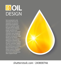 Shining oil drop. Vector illustration