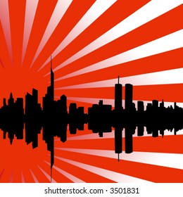 shining on the town - vector _