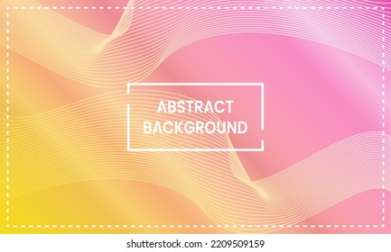 shining orange and pink gradient with wave line pattern and frame. abstract, modern and colorful style. great for background, wallpaper, card, cover, poster, banner or flyer